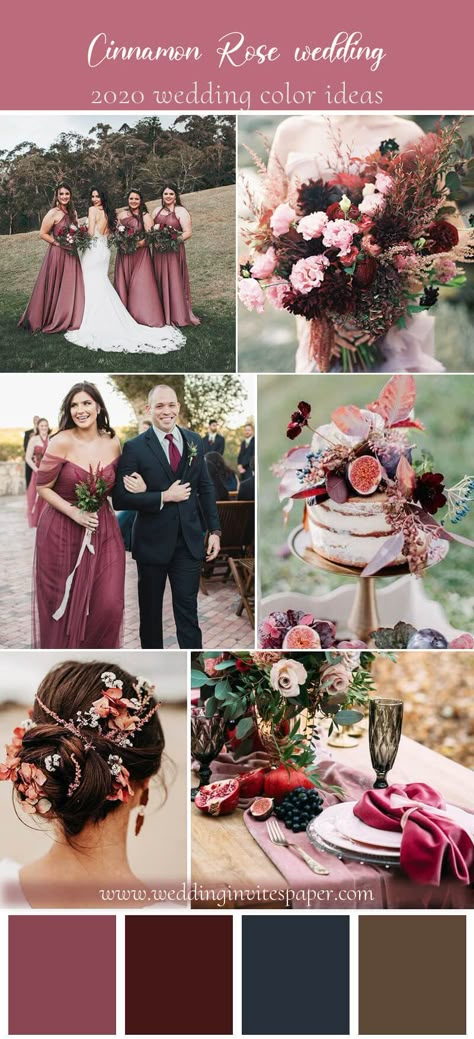 Top 7 Trendy Cinnamon Rose Color Palettes for Wedding 2020, fall wedding. Motif Wedding Color Schemes, Cinnamon Theme Wedding, Old Rose Wedding Motif Color Palettes, Cinnamon Colored Wedding, Cinnamon Rose Color Palette, Wedding Motif Color 2020, Cinnamon Rose And Navy Wedding, Cinnamon Rose Wedding Theme, Wedding Motif 2023