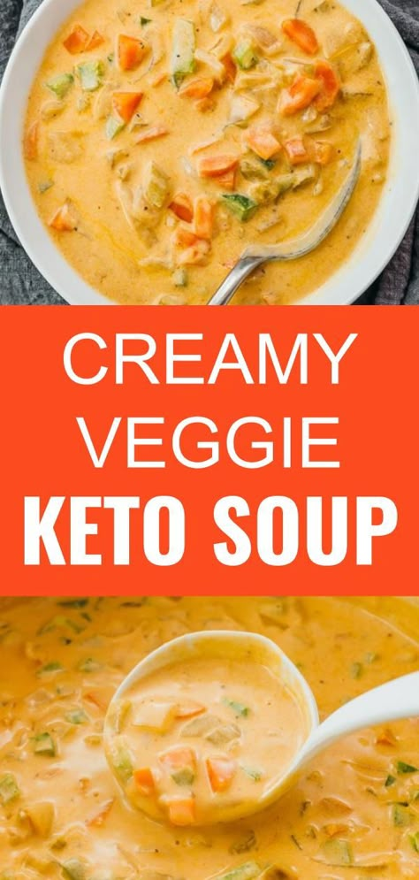 Keto Creamy Vegetable Soup, Keto Creamy Soups, Low Carb Low Sodium Soup Recipes, Keto Veggie Soup, Keto Carrot Recipes, No Carb Soup Recipes, Keto Carrots, Keto Stew Recipes, Low Carb Potato Soup