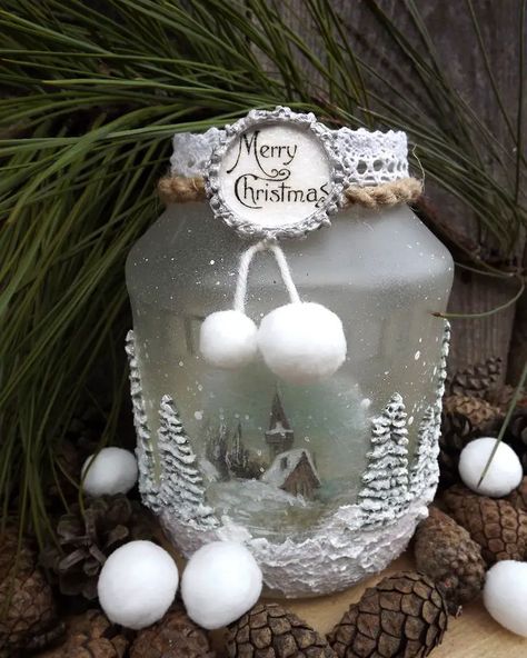 35 Insanely Cool DIY Christmas Decoration Ideas  #ChristmasDecoration, Christmas Decoration Snow Jars Christmas, Christmas Glass Jar Ideas, Christmas Decopodge Ideas, Dekupaz Ideas, Christmas Jars Diy, Christmas Bottle Ideas, Christmas Jar Ideas, Christmas Decoupage Ideas, Christmas Jars Decorations