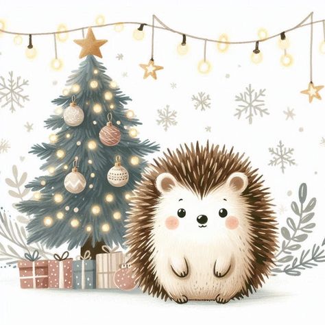 Christmas Woodland Animals Illustration, Squirrel Cute Illustration, Cute Santa Illustration, Christmas Greetings Pictures, Minimalistic Boho, Christmas Card Illustration, Christmas Background Images, Christmas Memes, Children's Illustration