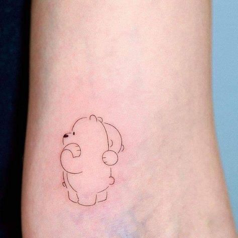 Ice Bear Tattoo, We Bare Bears Tattoo, Petit Tattoo, Cute Little Tattoos, Cute Tiny Tattoos, Cute Small Tattoos, Small Tattoo Designs, Bare Bears, Tattoo Trends