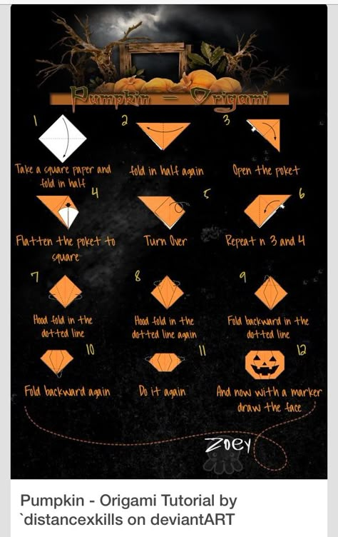 Origami Pumpkin, Origami Halloween, Halloween Origami, 3d Pumpkin, Halloween Decorations For Kids, Easy Diy Halloween Decorations, Easy Halloween Decorations, Fall Crafts Diy, Halloween Crafts For Kids