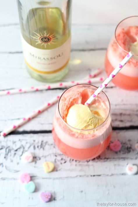 Valentine Moscato Punch, Moscato Punch, Moscato, Mirassou Wine Ice Cream Float, Red Wine Ice Cream, Wine Float, Wine Ice Cream, Wine Slushies, Boozy Ice Cream, Sparkling Red Wine, Ice Cream Cocktails, Ice Cream Float