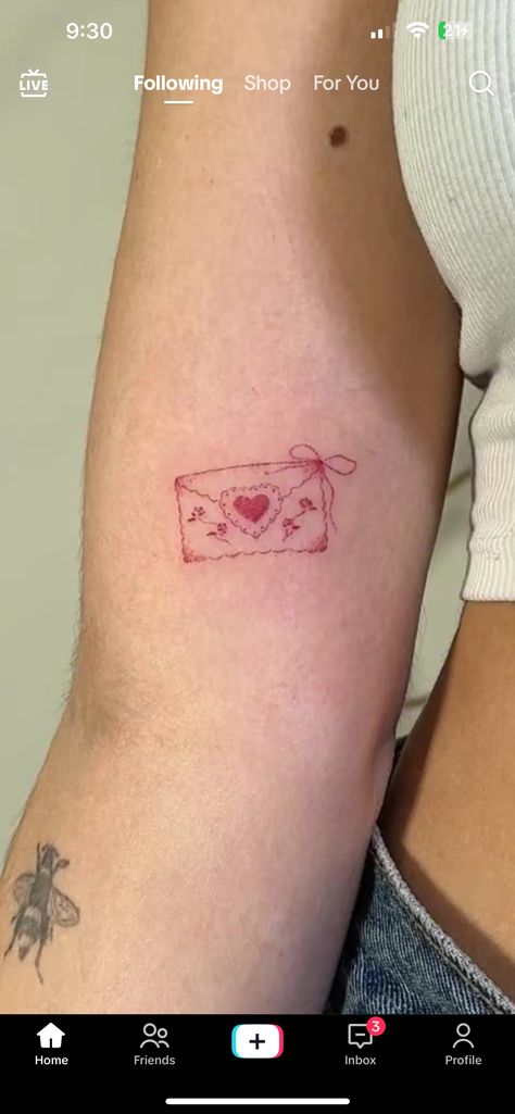 American Pie Tattoos, I Love You I’m Glad I Exist Tattoo, Mail Letter Tattoo, Chicago Inspired Tattoos, Envelope Tattoos, Address Tattoo, The Smiths Tattoo, Love Letter Tattoo, Envelope Tattoo