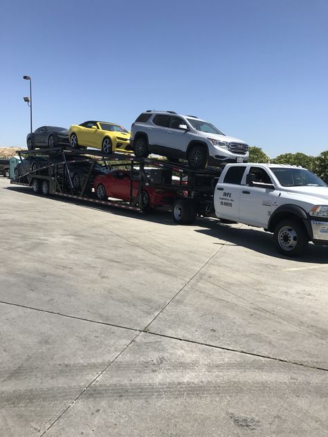 This 6 Car Trailer allows you to get mor money for your mile! You can now haul smart and compete with the Big Boys while paying Half as much as them. NO FET. Hotshot Trucking, Racing Trailer, Enclosed Car Hauler, Hauling Trailers, Car Hauler Trailer, Trucking Business, Towing Company, Work Trucks, Car Hauler