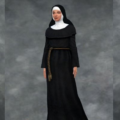 Sims 4 Cc Priest Outfit, Sims 4 Commoner Cc, Sims 4 Priest Cc, Nun Sims 4 Cc, Sims 4 Nun Outfit, Sims 4 Nun Cc, Tudor Cc Sims 4, Sims 4 Cc Medieval Veil, Nun Habit