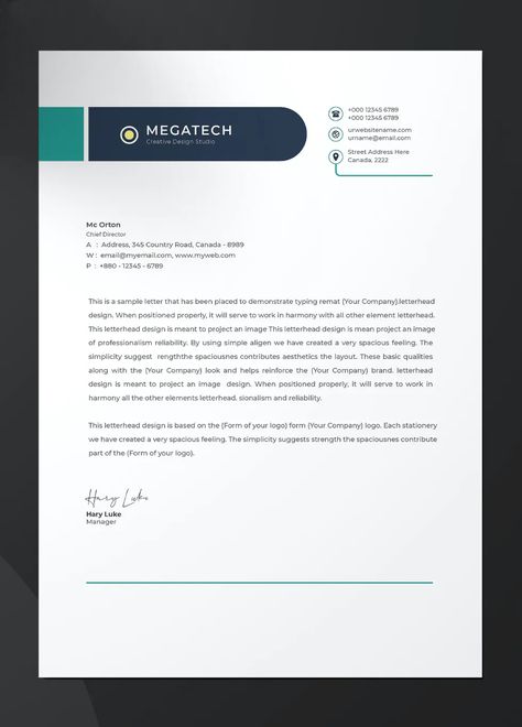 Letterhead Design Inspiration Creative, Letterhead Design Branding, Corporate Letterhead Design, Modern Letterhead Design, Letterhead Design Inspiration, Letterhead Logo, Company Letterhead Template, Professional Letterhead, 보고서 디자인