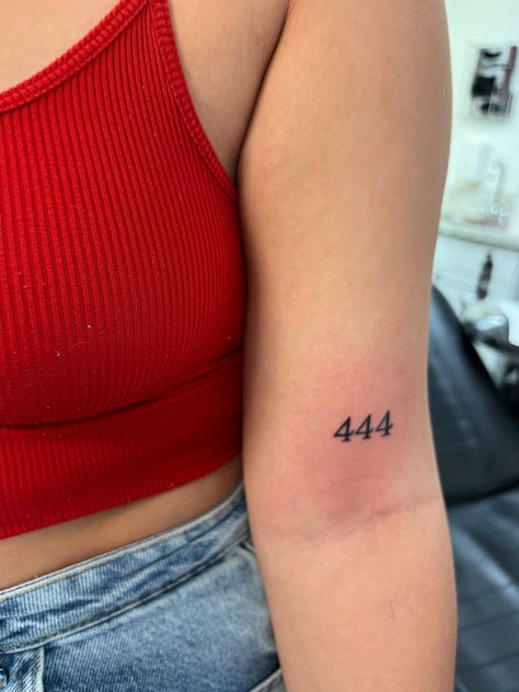 444 On Wrist Tattoo, 444 Collarbone Tattoo, Angel Number 444 Tattoo Font, Angle Number Tattoo 444, 444 Arm Tattoo, Small 444 Tattoo, 444 Red Tattoo, 4 44 Tattoo, 1010 Tattoo