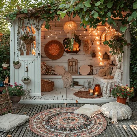 Shed Makeover, Garden Seating Area, Garden Cabins, Latest Kitchen Designs, Bohemian Outdoor, Learn And Play, Kitchen Interior Design, Top Kitchen, Boho Chic Style