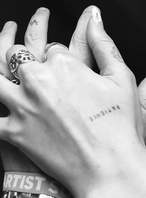 Paul Klein Dua Lipa, Minimalist Tatoos, Dua Lipa Tattoo, Patience Tattoo, Paul Klein, Needle Tattoo, Single Needle Tattoo, Tattoo Rose, Tattoo Hand