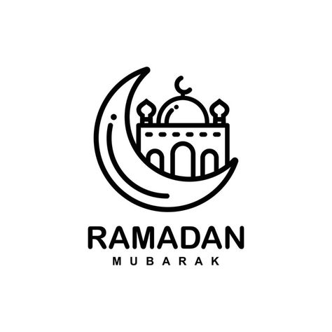 Ramadan Logo, Mosque Logo, Flat Logo, Ramadan Mubarak, Eid Mubarak, Vector Logo, Ramadan, Vector Free, Vector Illustration