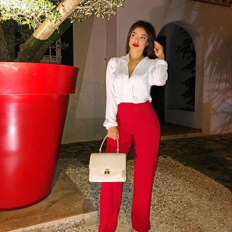 Red Trousers Outfit Classy, Red Trousers Outfit, Red Is My Favorite Color, Classy Outfits For Women, Business Outfits Women, Muslimah Fashion Outfits, My Favorite Color, Classy Work Outfits, Red High