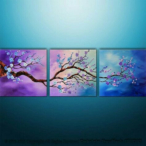 Three Paintings, Simple Acrylic Paintings, Tree Art, Painting Projects, 그림 그리기, A Tree, Painting Inspiration, Amazing Art, The Wall