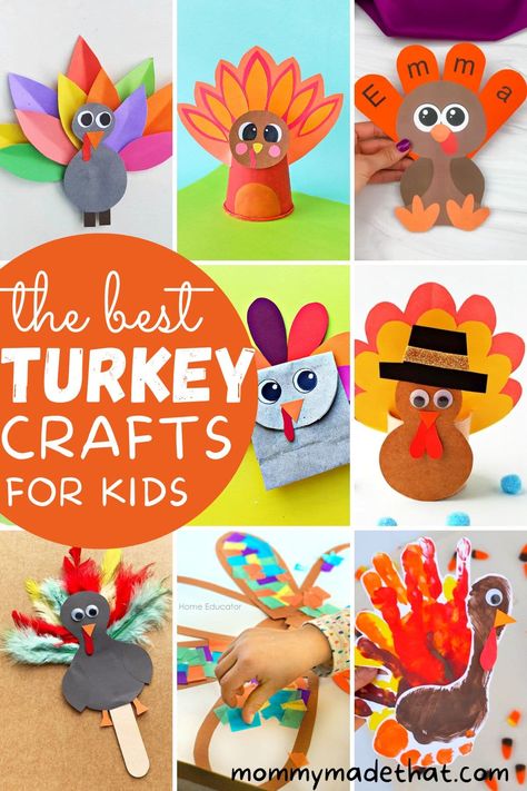 The Cutest Turkey Crafts for Kids Feathered Headbands, Handprint Turkeys, Turkey Crafts For Kids, Paper Plate Turkey, Turkey Handprint Craft, Paper Turkey, Themed Centerpieces, Thanksgiving Turkey Craft, Turkey Handprint