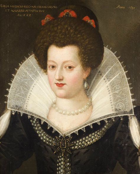 1605 Marie de' Medici, reine de France by ? (location ?). From the lost gallery’s photostream on flickr 1600 Fashion, The Tudor Family, Marie De Medici, Elizabeth Bathory, Henry Iv, 17th Century Fashion, Ruff Collar, Elizabethan Era, French Royalty