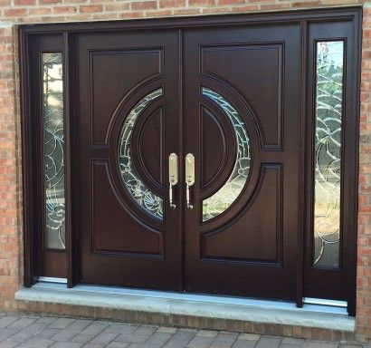 Double Front Entry Doors, Wooden Door Entrance, Double Door Entrance, Door And Window Design, Modern Entrance Door, House Front Door Design, Global Entry, House Main Door Design, Door Design Photos