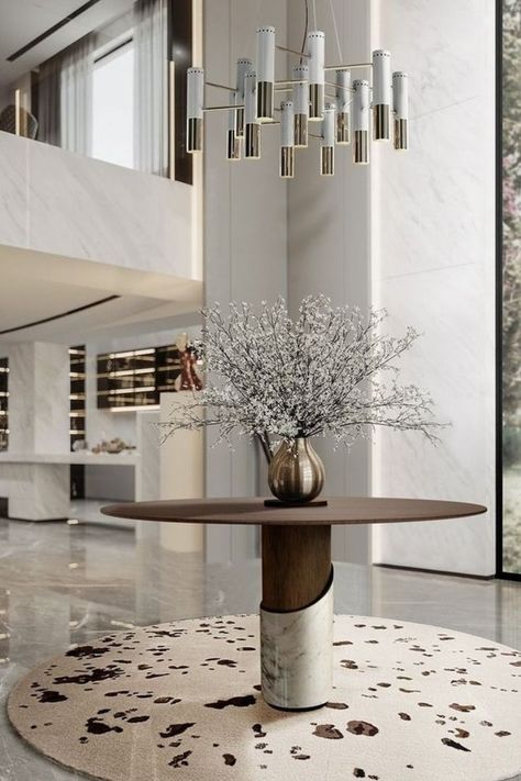 Stunning entryway with cream tones Contemporary Entryway, Small House Interior, Small House Interior Design, Foyer Table, Modern Entryway, Foyer Design, Entry Way Design, Design Apartment, New Classic