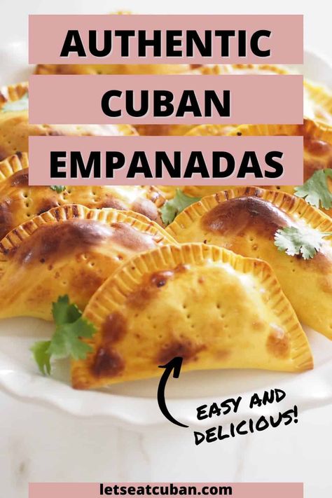 Learn how to make delicious Cuban empanadas with this easy recipe. Perfect for a snack or meal, these savory turnovers are sure to impress! Cuban Empanada Dough, Cuban Empanada Dough Recipe, Cuban Chicken Empanadas, Cuban Beef Empanadas Recipe, Cuban Recipes Authentic, Cuban Empanadas Recipe, Savory Turnovers, Cuban Pastries, Cuban Empanadas