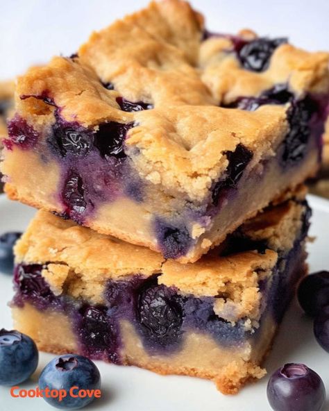 You need to make this recipe because my house smells amazing after Blueberry Blondies, Cooktop Cove, Greek Flavors, Blondies Recipe, Cake Stuff, Bar Cookies, Blueberry Recipes, Chocolate Glaze, Frozen Blueberries