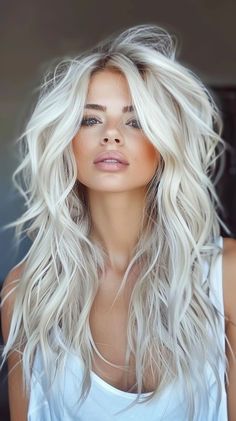 #BEAUTY, #RELATIONSHIPS #Fashion #Animals #Outfits #Winter Outfits #Animals Platinum Long Blonde Hair, Icy Blonde Hair Brown Eyes, Neutral Cool Hair Color, Platinum Blonde Ombre Balayage, Icy Highlights On Blonde Hair, Dramatic Blonde Hair, Cool Blonde With Dark Roots, Soft Rooted Blonde, Dark Root Platinum Blonde