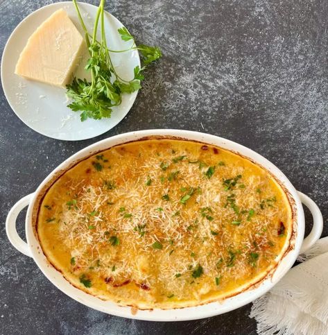 The Best New England Baked Seafood Casserole Recipe - joinmeinthekitchen.com Seafood Pie Recipe, Baked Seafood Casserole, Chile Relleno Casserole Recipe, Baked Seafood, Seafood Casserole Recipes, Parsley Leaves, Side Salads, Seafood Mix, Seafood Bake