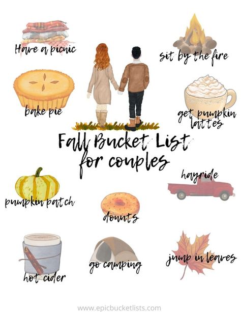 Fall bucket list for couples. Download your free printable now. 31 Romantic Fall Date Ideas. This list is packed with fun autumn bucket list ideas for couples. Romantic fall bucket list ideas. Fall date ideas. Autumn date ideas. Romantic autumn dates.width= Fall To Do List For Couples, Fall Date Ideas Couple, Fall Couple Activities Date Ideas, Fall Bucket List 2024 Couples, Autumn Date Ideas, Fall Bucket List For Couples Date Ideas, Fall Date Ideas, Fall/halloween Bucket List, Couples Things To Do