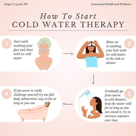 Paige, Functional Medicine on Instagram: “Want to start cold water therapy but don’t know where to start? Here you go! 1. To get yourself used to the shock of cold water start…” Cold Water Therapy, Water Therapy, Cold Ice, Cold Shower, Functional Medicine, Cold Therapy, Body Warmer, Girly Stuff, Health Facts