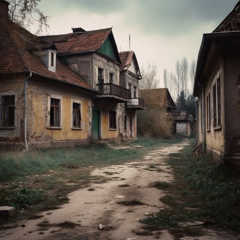 Deserted Eastern European village, vintage & brutalist architecture in post-apocalyptic environment. Nikon D850, 28mm lens captures haunting fusion. 🏚️🌉📷 #urbex #decay Post Apocalyptic Village, Post Apocalyptic Environment, Apocalyptic Environment, Baby Dragon Art, European Village, Nikon D850, European Architecture, Brutalist Architecture, Eastern European