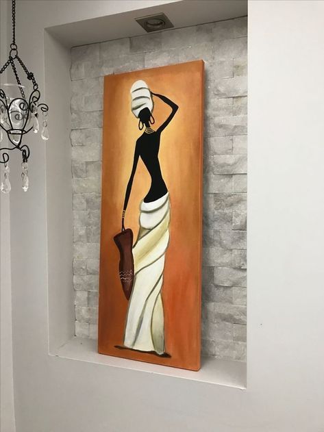 African Portraits Art, Wooden Wall Decoration, Women Wall Art, Africa Art Design, Gold Art Painting, Wall Art Wooden, Boho Art Drawings, Afrique Art, African Paintings