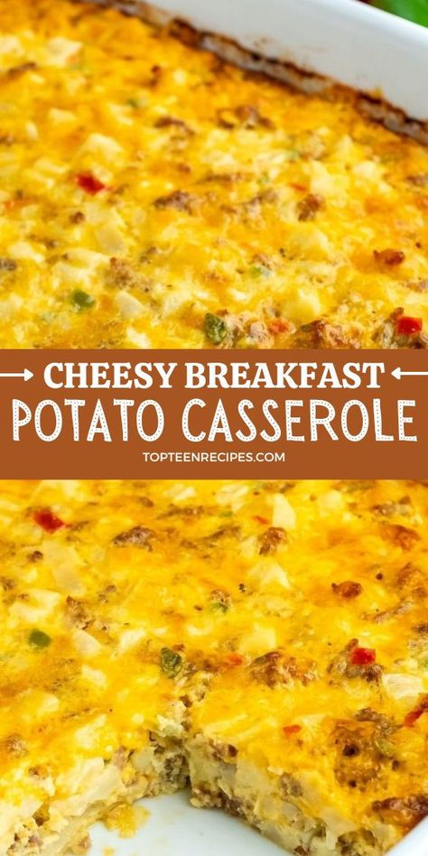 Egg Potato Breakfast Casserole Crock Pot, Potato Egg Bake Breakfast Casserole, Potato Egg And Cheese Casserole, Egg Bake With Frozen Diced Potatoes, Breakfast Casserole Without Milk, Potatoes O Brien Breakfast Casserole, O’brian Potato Casserole, Potatoes Obrien Casserole Breakfast, No Meat Breakfast Casserole