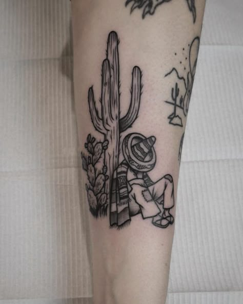 TwitterFacebookBufferLinkedInPin It Cactus and sleeping Mexican guy with a sombrero inked on the forearm Related Tattoos Desert Tattoo, Related Tattoos, Mexican Tattoo, Cowboy Tattoos, Mexican Art Tattoos, Tattoo On Forearm, Aztec Tattoo Designs, Cactus Tattoo, Aztec Tattoo