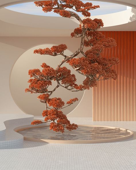 Orange Afternoon on Behance Dreamscape Architecture, Plant Installation, Wedding Stage Design, Flower Installation, Colour Theme, 3d Studio, Showroom Design, Orange Colour, Backdrop Design