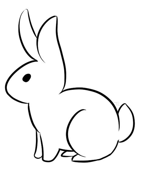 Rabbit Face Drawing, Simple Rabbit Drawing, Bunny Rabbit Drawing Easy, Simple Bunny Drawing, Rabbit Outline, Cute Rabbit Drawing Easy, Bunny Drawing Easy, Drawings Of Rabbits Easy, Rabbit Sketch Simple