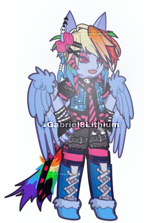 Gacha Life 2 Scene Oc, Scene Gacha Club Oc, Scene Gacha Oc, Gl2 Oc Ideas, Scene Gacha, Gl2 Oc, Mlp Rainbow Dash, Gacha Designs, Chibi Body