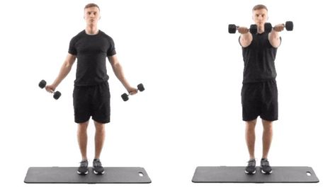 Chest Fly Dumbbell, Standing Chest Fly, Chest Fly Workout, Dumbbell Chest Workout, Chest Workout Routine, Dumbbell Fly, Biceps Brachii, Chest Fly, Dumbbell Press