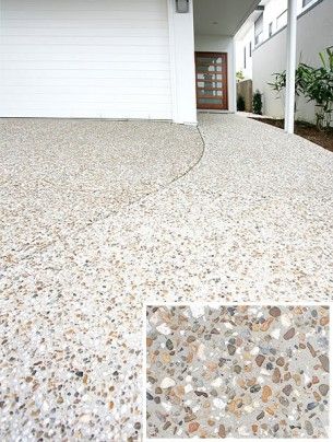 Driveway Light Driveway, Pebble Concrete Driveway, Grey Aggregate Driveway, Dark Exposed Aggregate Driveway, White Exposed Aggregate Driveway, Pebblecrete Driveway, Pebble Concrete Patio, Pebble Concrete, Exposed Aggregate Concrete Driveway