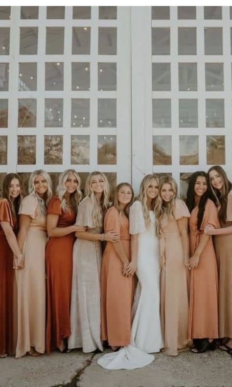 Burnt ornage bridesmaid dresses and outfits, mixmatched burnt ornage wedding party. The perfect fall wedding color has to be burnt ornage, we have velvet, silk, satin and chiffon burnt ornage ideas. Autumn vibes with mix and match burnt ornage bridal party. Terracotta Color Bridesmaid Dresses, Rusty Orange Wedding Bridesmaid Dresses, Burned Orange Bridesmaid Dresses, Burnt Orange Mix And Match Bridesmaid Dresses, Summer Burnt Orange Wedding, Fall Wedding Color Bridesmaid Dresses, Birdy Grey Bridesmaid Mix And Match, Boho Fall Wedding Bridesmaid Dresses, Burnt Orange And Pink Bridesmaid Dresses