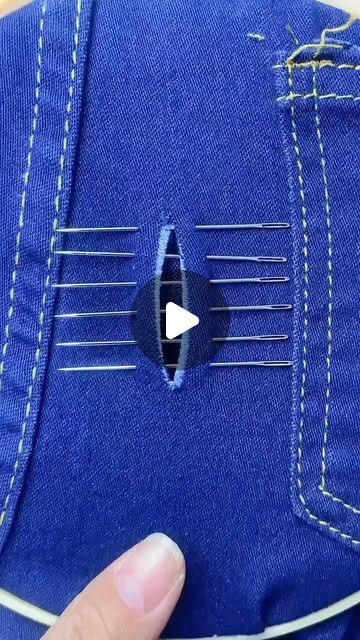 clothes on Instagram: "Pants are broken, how to repair them? @lvbagpurse" Embroidery Rip Repair, Sewing Holes In Pants, How To Repair Jeans With Holes, Clothing Repair Embroidery, How To Repair Clothes, How To Repair Ripped Jeans, Sewing A Hole In Pants, Sewing Repairs By Hand, Diy Jean Patches Ideas