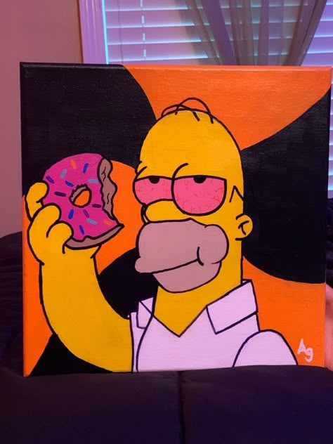 Drawing Ideas High Cartoons, Cartoon Character Paintings High, High Scooby Doo Painting, High Simpsons Painting, Simpson Painting Canvases, Painting Ideas On Canvas High Cartoons, High Cartoon Paintings On Canvas, Cartoon High Paintings, Gta Paintings