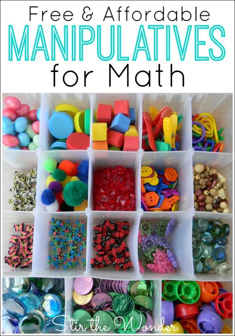 Free & Affordable Math Manipulatives for Kids to use with hands-on learning activities! Engineering Art, Steam Ideas, Steam Science, Prek Math, Math Manipulatives, Storage Tips, Early Math, Class Room, Math Activities Preschool