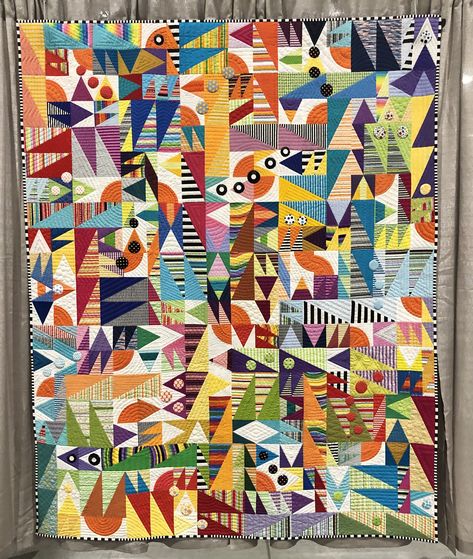 Art Quilts Inspiration Wall Hangings, Modern Scrappy Quilts, Xmas Quilt Patterns, Modern Quilt Patterns Free Tutorials, Group Quilt Projects, Quilts On Point, Contemporary Quilts Designs, Funky Quilt Patterns, Abstract Quilts Modern