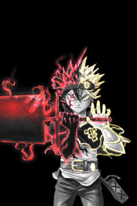 #Asta in half demon half angel form #blackclover Push Pass Your Limits Black Clover, Asta Demon Form Wallpaper, Asta Grimoire, Asta Tattoo, Demon Asta, Asta Demon, Watch Black Clover, Night Raid, Black Clover Asta