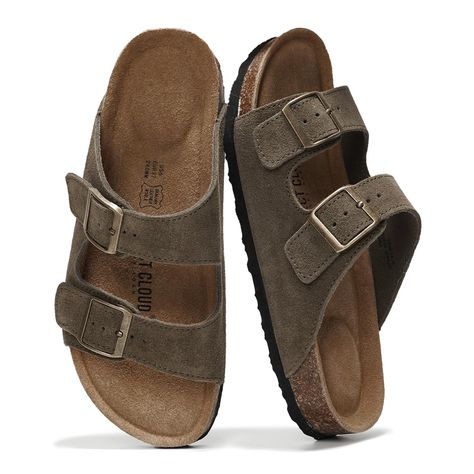 PRICES MAY VARY. 𝗣𝗿𝗲𝗺𝗶𝘂𝗺 𝗤𝘂𝗮𝗹𝗶𝘁𝘆 𝗠𝗮𝘁𝗲𝗿𝗶𝗮𝗹: Experience the perfect blend of style and comfort with Project Cloud's womens sandals. Made with 100% genuine leather, these sandals women offer a premium quality that guarantees durability and long-lasting use. 𝗖𝗼𝗺𝗳𝗼𝗿𝘁𝗮𝗯𝗹𝗲 𝗙𝗶𝘁: The adjustable two straps of these women's flat sandals provide a secure and custom fit, enhancing comfort for all-day wear. They feature adjustable two straps for a personalized fit and a 100 Brown Casual Slides With Adjustable Strap, Brown Double Strap Casual Slides, Brown Slides With Buckle Closure, Brown Slip-on Slides With Buckle Closure, Cheap Brown T-strap Sandals With Buckle Closure, Women Footwear, Vacation Essentials, Slides For Women, Slides Design