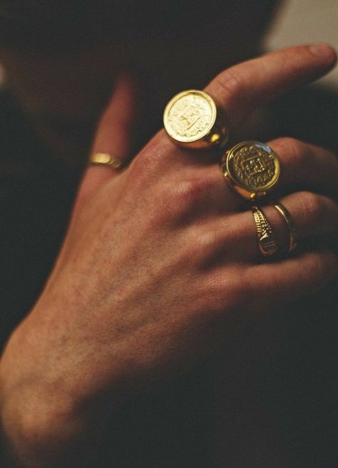 Men Gold Rings, Gold Rings Men, Men Gold Jewelry, Men Gold Ring, Rings Chunky, Jewelry White Gold, Cool Rings For Men, Dainty Gold Jewelry, 22k Gold Jewelry