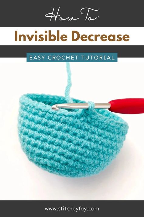 How To: Single Crochet Invisible Decrease (3 Easy Steps!) Decrease In Crochet, Decrease Crochet, Invisible Decrease Crochet, How To Single Crochet, Invisible Decrease, Crochet Lovey Free Pattern, Single Crochet Decrease, Crochet Lovey, Crochet Decrease