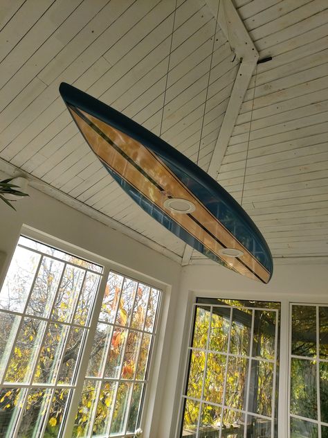 Surfboard shaped ceiling chandelier, Pool Billiard Table Light Decoration Surf, Billiard Table Lights, Surf Room Decor, Surf Room, Surf Vintage, Style Surf, Surfboard Shapes, Lamps Shades, Dream Beach Houses