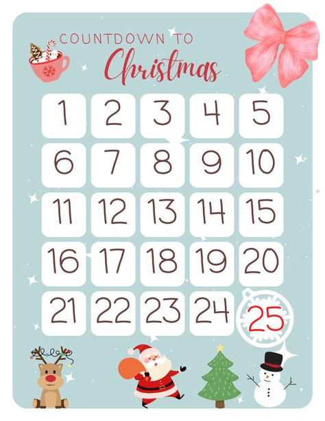 The cutest countdown to Christmas around! Perfect for a classroom or an easy at home advent calendar! 
Available in Print and Ship or Digital Download options! Christmas Count Down, Simple Advent Calendar, Christmas Countdown Printable, Christmas Simple, Holiday Countdown, Christmas Countdown Calendar, Countdown To Christmas, Countdown Calendar, A Classroom