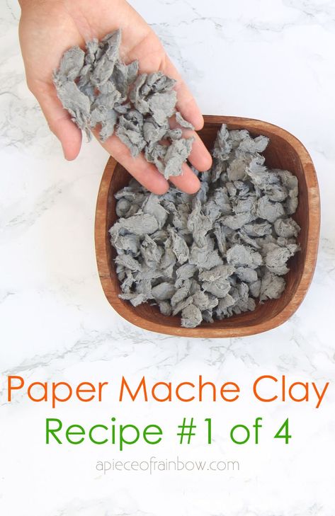 4 Best DIY paper mache clay recipes for home decor & kids crafts! Easy to make with pulp, flour paste, or glue, some without joint compound! – A Piece of Rainbow Realistic Paper Flowers, Paper Mache Wall Art, Paper Mache Recipe, Paper Mache Paste, Kids Crafts Easy, Diy Paper Mache, Clay Recipe, Clay Recipes, Paper Mache Projects