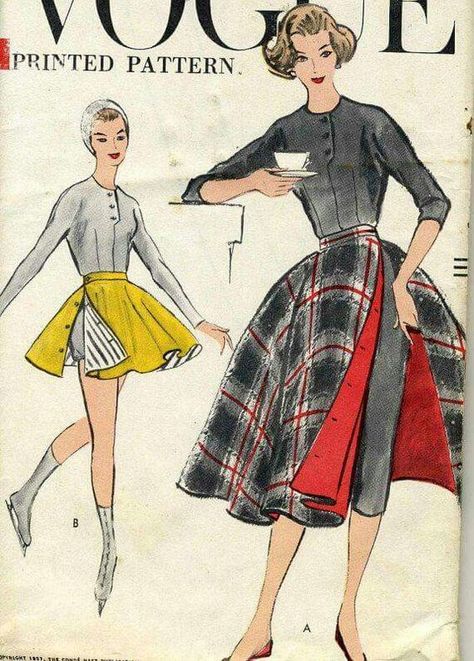 1950s Hostess Gown Pant Set- I Love Lucy Dress 50s Vogue, Patron Vintage, 1950 Fashion, Fitted Blouse, Fitted Pants, Reversible Skirt, Vintage Dress Patterns, Dance Skirt, Vogue Patterns