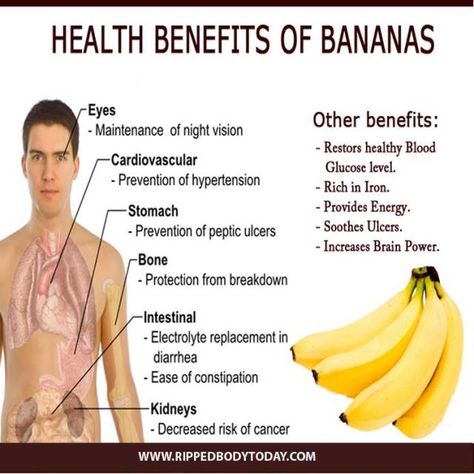 Healthy Tips of the Day | Tip of the Day: Health Benefits of Bananas Health Benefits Of Bananas, Benefits Of Eating Bananas, Benefits Of Bananas, Fitness Weights, Banana Health Benefits, Banana Benefits, Eating Bananas, Fat Loss Diet, Low Energy